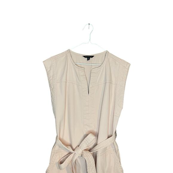 Banana Republic Petal Pink Denim Mini Dress Size Medium 100% Cotton Utility - Picture 2 of 7